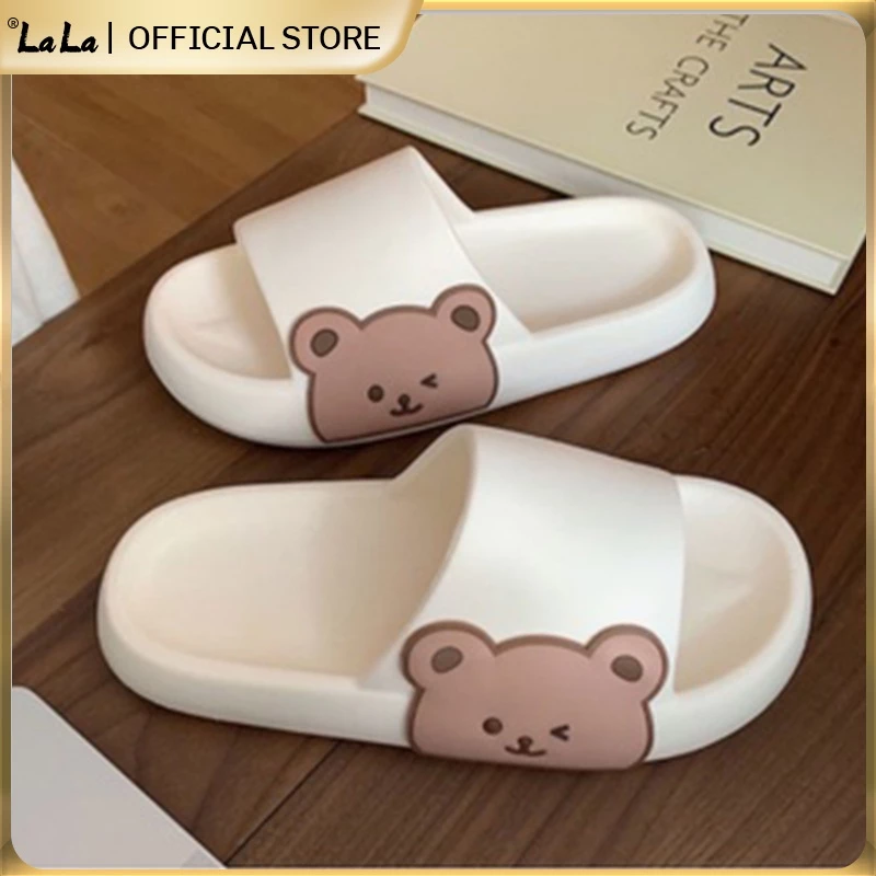 【LaLa】Thick bottom slides rubber slipper footwear for men and women