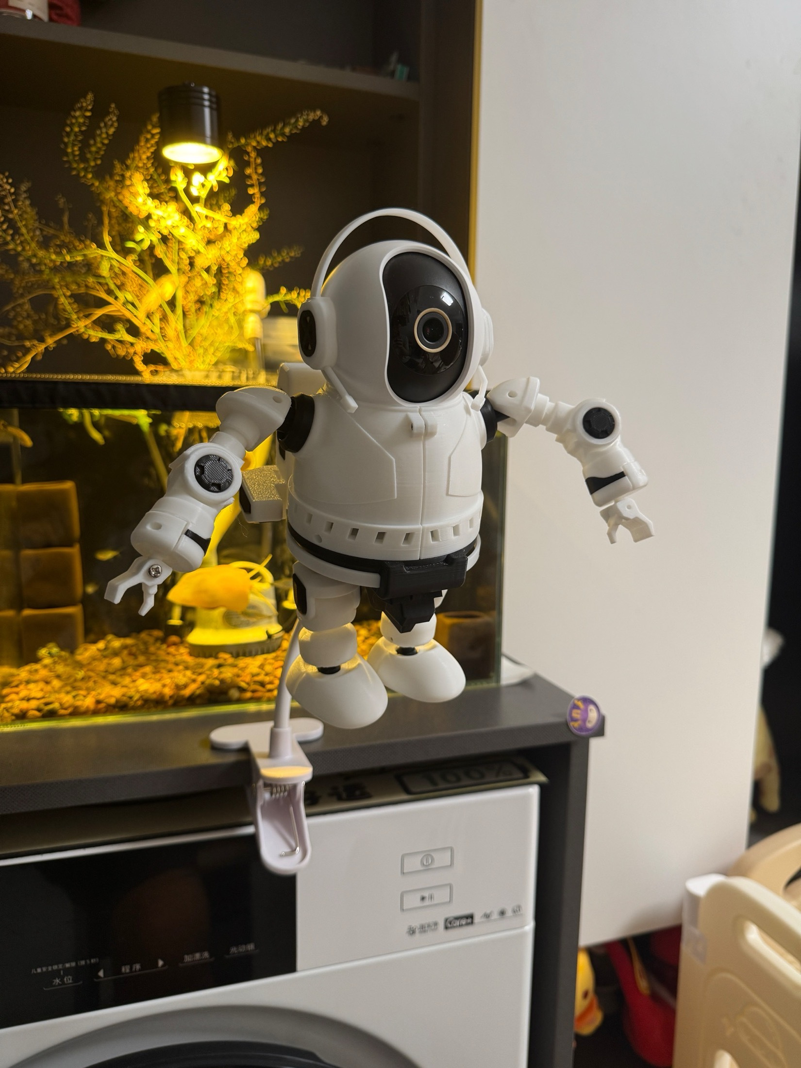 3D Printed Astronaut Case Compatible with Xiaomi Cam, Creative Security Camera Decoration, Cute Desktop Ornament Gift #xiaomi #xiaomismartcamera #SecurityCamera #3DPrinted #DesktopOrnament #cute #gift