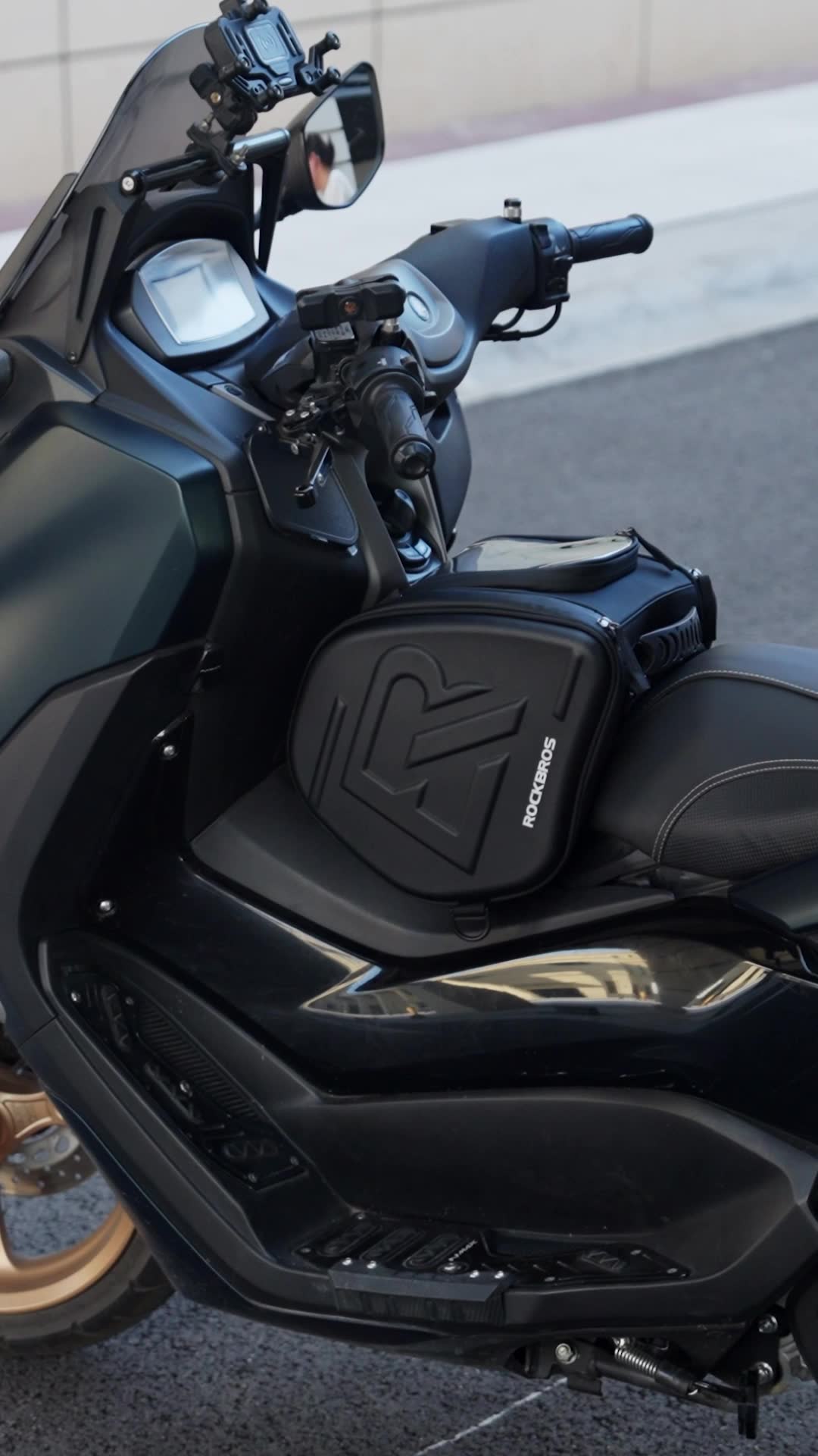 #ROCKBROS#bag#motorcycle#EVA  Motor Fuel Tank Bag Hard Sheel Pedal Motorcycle Triangle Pack Bag Big Capacity Stable NMAX PCX NSS350 XMAX