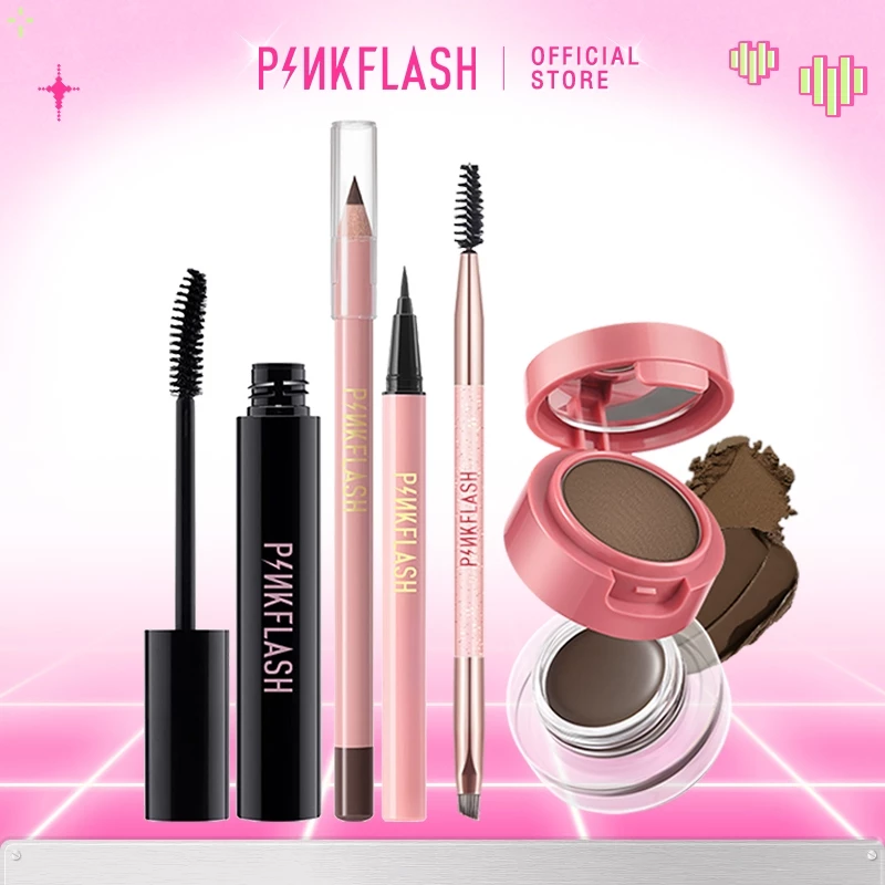 PINKFLASH Cosmetics Eye Makeup Set Eyeliner Eyebrow Pencil Mascara Black Daily Use Waterproof Cruelty-Free