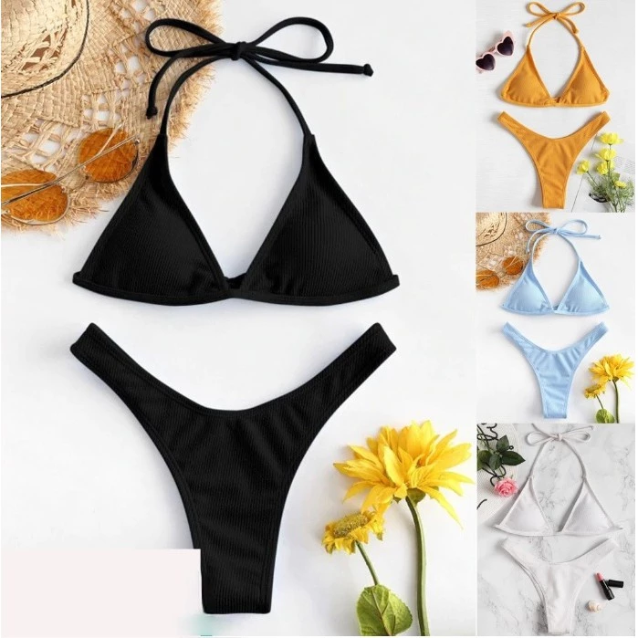 Bikini Two Piece Highwasit Bikini Set Swimwear Swimsuit for Women