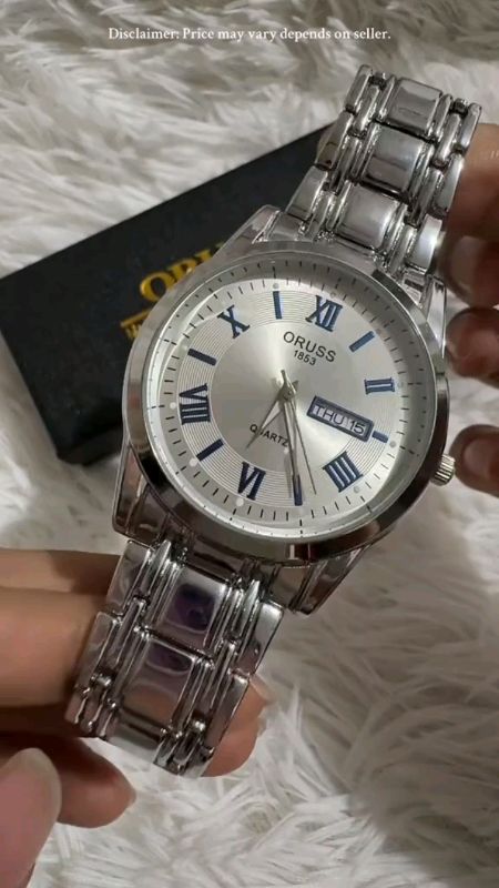 FREE BOX Men Stainless Steel Watch Fashion Waterproof Luminous Date Calendar Watch Quartz Watch#orusswatchoriginal