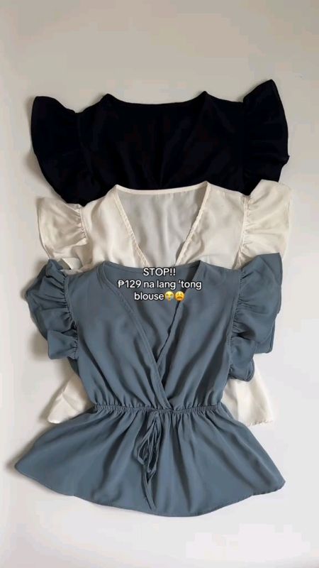ruffle peplum sleeve top #ruffle #peplum #top #Fashion #OOTD #FreeCoinsInShopeeVideo