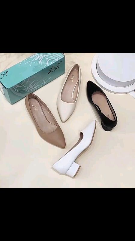 Korean Women Pointed Toe Block Heels Office Black Work Shoes 1inch heels #FreeCoinsInShopeeVideo #ShopeePHPaydaySale #MasMuraSaShopeeVideo