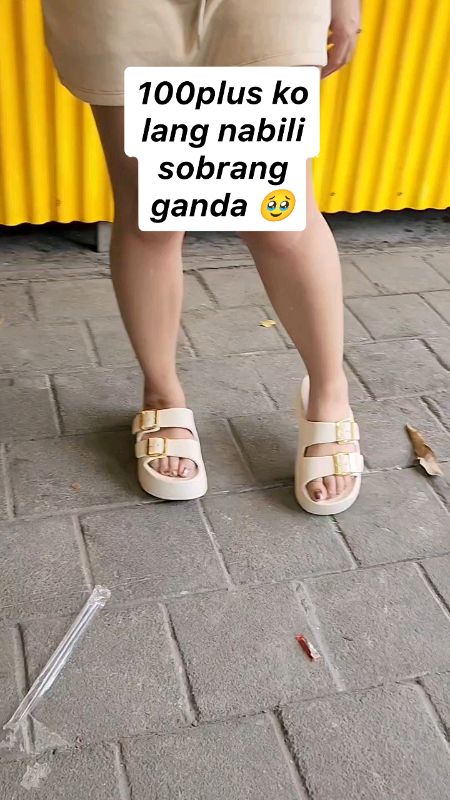 Marche Women's #slippers  Two Strap With Gold Buckle Adjustable Strap Thick-Sole Rubber Sandals#Choice03