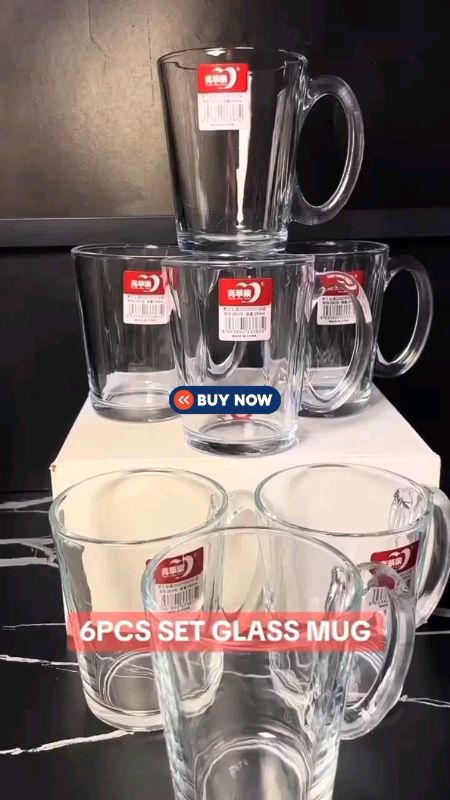 #FreeCoinsInShopeeVideo #PROMO 6pcs DELI GLASS Green Apple glass water cup milk cup drink cup gift cup ZB125 no brandstamp at the bottom