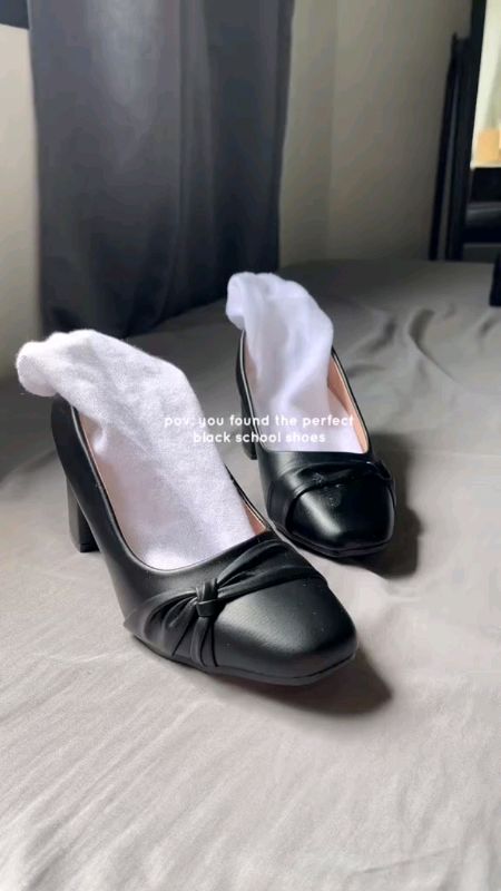 Back to school Black Leather Shoes 🌷 #FreeCoinsInShopeeVideo #MasMuraSaShopee