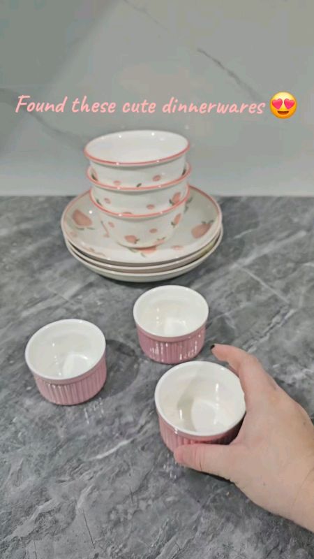Cute dinnerwares.#dinnerware #plate #bowl #cute #pink
