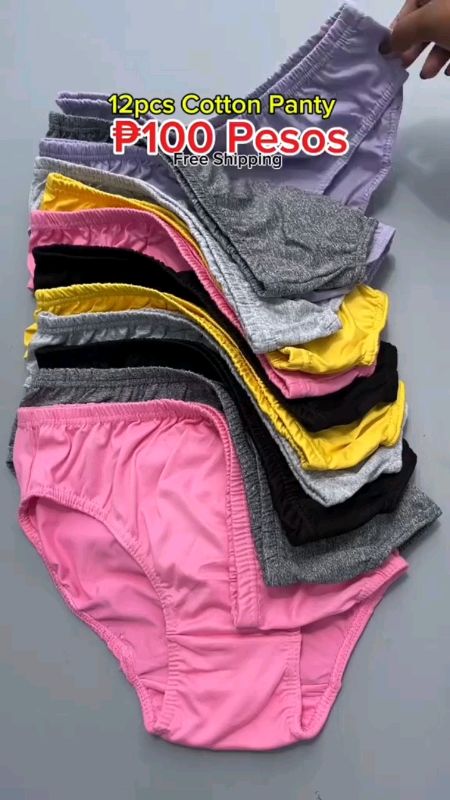 bemy 6/12PCS Panty Underwear plain style for Ladies stretch ( Random Colors) Womenswear Comfort Lady#panty #viral #fyp