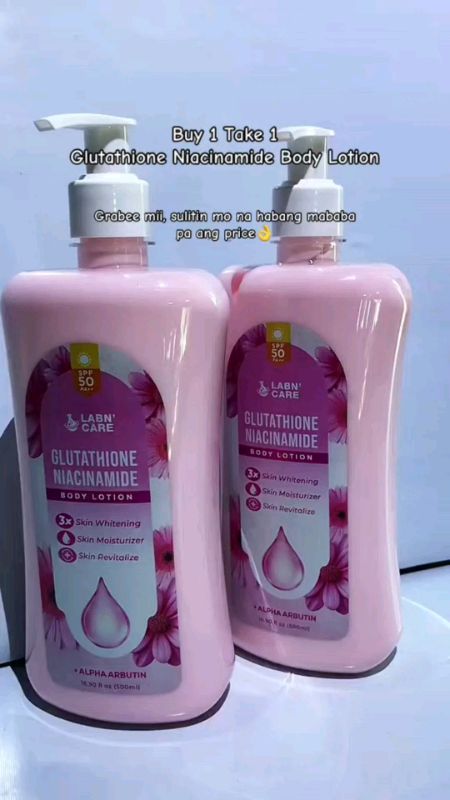 【Buy 1 Take 1】Glutathione Niacinamide Body Lotion SPF50 PA++ – 3X Whitening Moisturizer 400ml+200ml#freecionshoppe #massmorashoppe