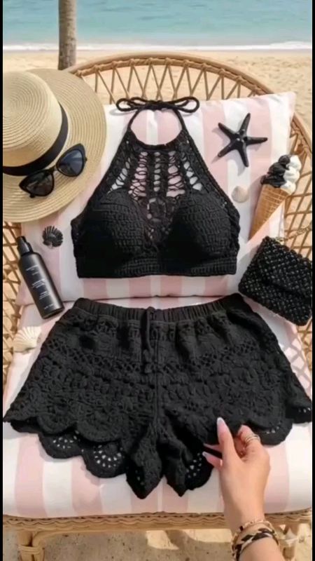 crochet top baech outfit #FreeCoinsInShopeeVideo #MasMuraSaShopee