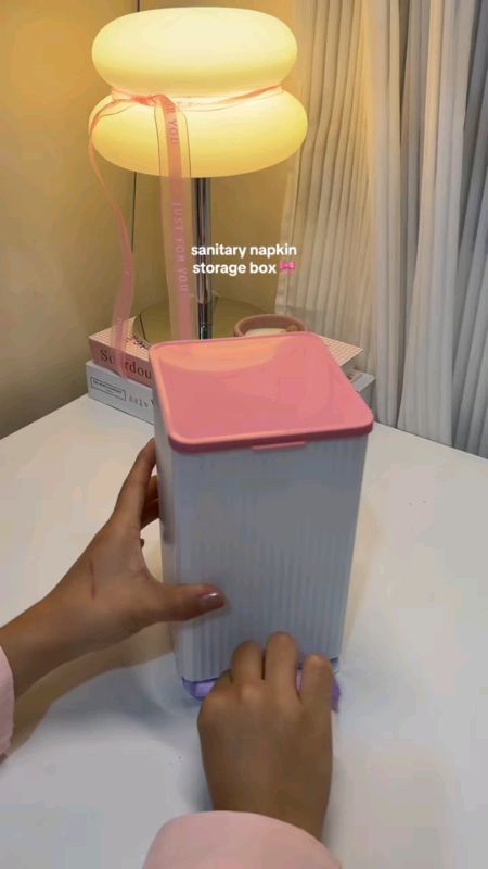 2L Wall Mounted Sanitary Napkin Storage Box With Lid Dustproof Tissue Storage Box For Bathroom