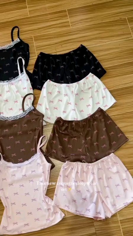 coquette sleepwear set!🎀🩷 #coquette #sleepwear #sleepwearset #womensleepwear #coquettesleepwear #sleepwearset #foryou #fyp #2in1sleepwear