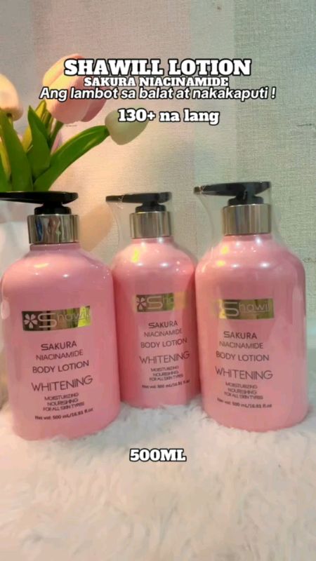 Niacinamide body #lotion #sakura blossom care whitening lotion cherry extract moisturizing 500ml #FreeCoinsInShopeeVideo #MasMuraSaShopee #fyp #trend