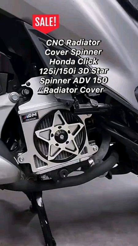 #stitch with flashcar CNC Radiator Cover Spinner Honda Click 125i/150i 3D Star Spinner ADV 150 Radiator Cover