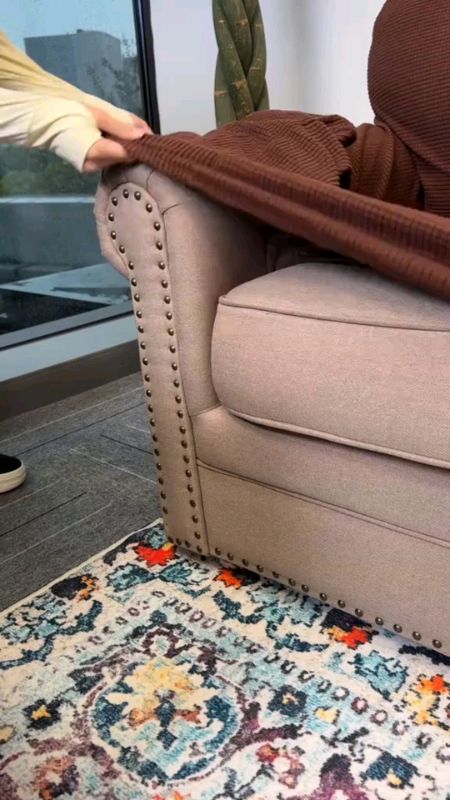 Love this cozy corner in my home #ieasygoing #sofacover #couchcover