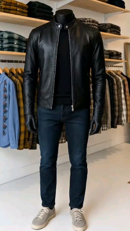 Autumn And Winter Men's Leather Jackets, Middle-Aged And Elderly Sheepskin Jackets, Loose Daddy Tops #leatherjacket #waterproof #fashion #ganda #porma