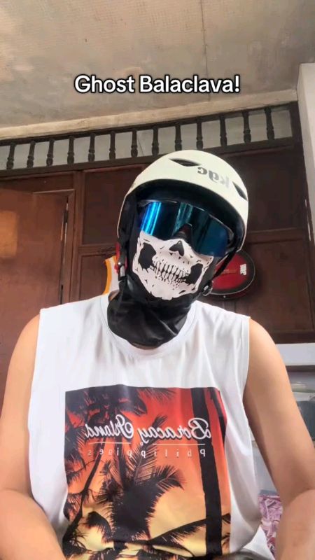 Full Face Mask With Skull Black Ghosts Printed For Cosplay Party Halloween Outdoor#MasMuraSaShopee  #FreeCoinsInShopee Video  #ShopeePHPaydaySale#Hugo