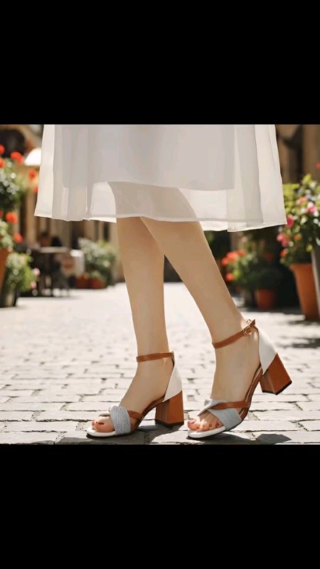 Step out in style with these chic block-heel sandals. Featuring a sleek ankle strap, they offer comfort and elegance. #Sandals #SummerStyle #Fashion