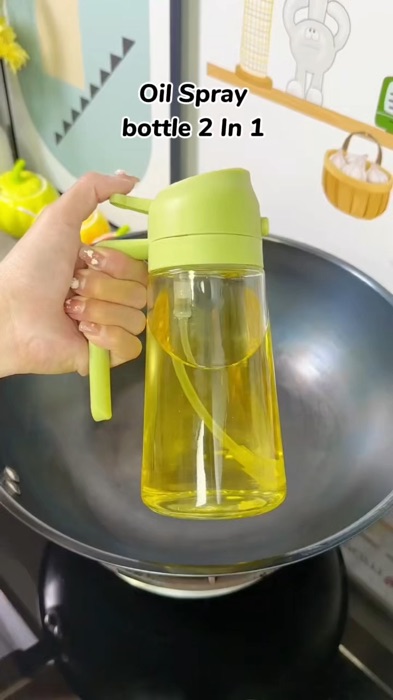 470ml Oil Spray bottle 2 In 1 Olive Oil Sprayer and Pour for Cooking Oil Pots For Kitchen Oil Spray #oilspray  #OilPots