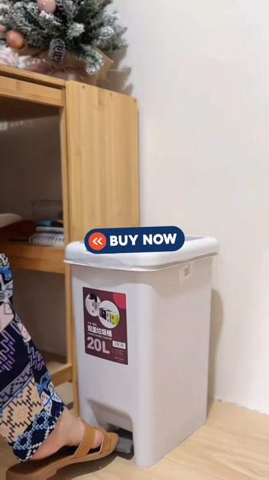 #trashcan  with cover home kitchen large capacity bathroom #trashbin  #garbagebin  with pedal #FreeCoinsInShopeeVideo