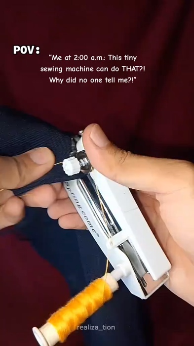 ang dali na lang, handheld sewing machine 😍 #sewingmachine #handheld #portable #FreeCoinsInShopeeVideo #HugotSaShopee #masmurasashopee #trending