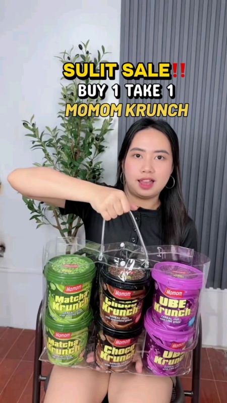 [BUY 1 TAKE 1] Momom Food Chocolate Krunch, Crunchy Cereal Snack with Chocolate Glazed (360g)