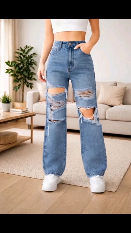 Simple lang pero ang ganda sa suot 😍 High-waist wide-leg jeans—bagay sa lahat ng katawan! 🛒 #shopeehaul #denim #shopee #trending #MasMuraSaShopee