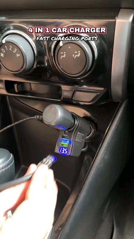 4in1 digital display car charger 3 ports#digitaldisplaycarcharger #carcharger3ports #carcharger #FreeCoinSaShopeeVideo #MasMuraSaShopee #trending #fyp