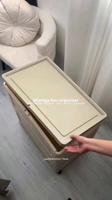 Large Capacity Toy Storage box, Clothes Storage with wheels, Foldable Multi-functional Storage Box #storageorganizer #storagebox