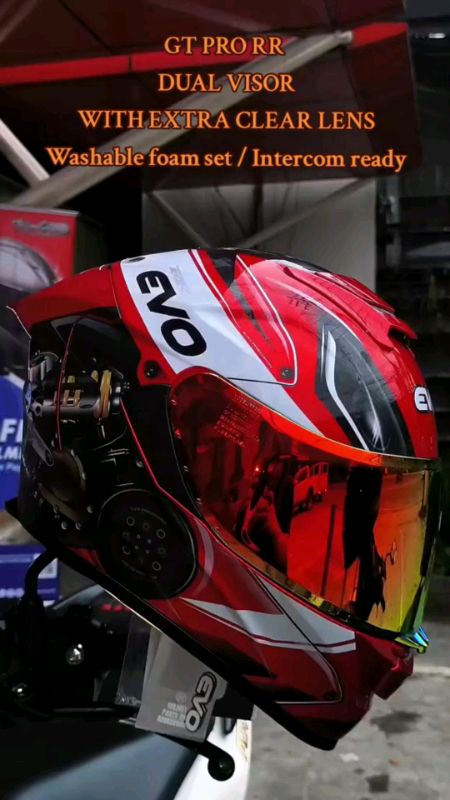 EVO GT-PRO RR Full Face Dual Visor Helmet Motorcycle With Free Clear Lens#masmurasashoppee #FreeCoinShoppeeVedio #shoppeePHpayday