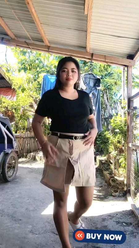 Korean Fashion Elastic Waist Skirt Slimming Skort Split Short Cargo Pants#FreeCoinsInShopeeVideo #fyp #trend #shopeebudol