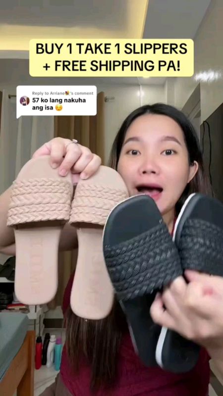 Buy 1 Take 1 Women's Fashion Braided Slides Flat Sandals for indoor/outdoor use #ctto #ShopeePHPaydaySale #MasMuraSaShopee #FreeCoinsInShopeeVideo