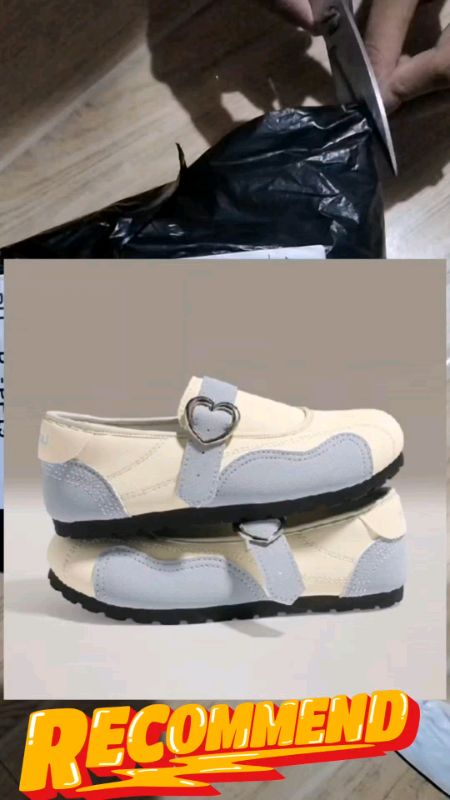 Mary Jane women's #shoes , heart-shaped buckle ballet flats, white student shoes #MasMuraSaShopee #fyp #sale #trending #viral