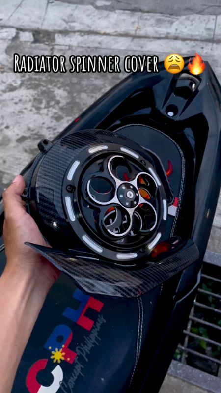 Heavy Duty Radiator Fan Spinner Cover for Mio & Beat. #motorcycleAccessories #HeavyDuty #RadiatorFanSpinnerCover #RariatorCover #fyp