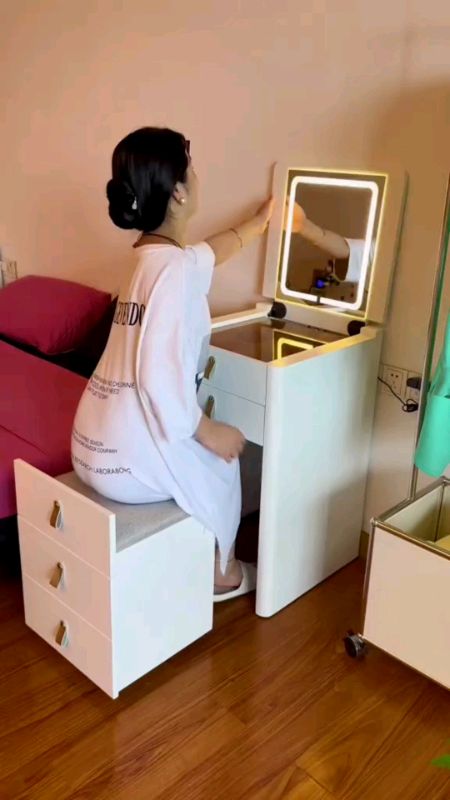 #chair #box #storage #cabinet #organizer #vanity #mirror