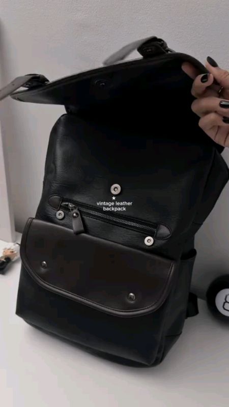 fave leather backpack 🖤📓 #backpack #backpackforschool