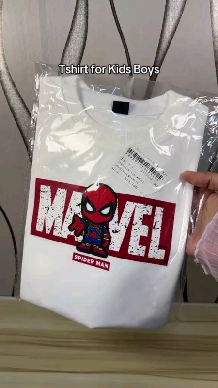 Kids' T-Shirt (Ages 2–12) — 100% Cotton, Sizes 90–150, Spider-Man Design, Boys' Short-Sleeve Top #spiderman #tshirt #marvel #MARVELT-SHIRT