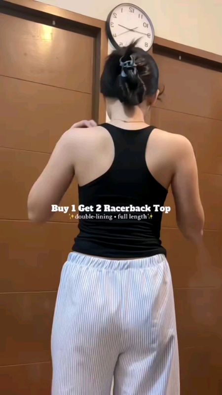 Buy 1 Take 1 MYMP Basic Scoop Neck Plain TopsRacerback Double Lining Fabric Cotton Tops #ctto #foryou #MasMuraSaShopee #FreeCoinsInShopeeVideo #OOTD