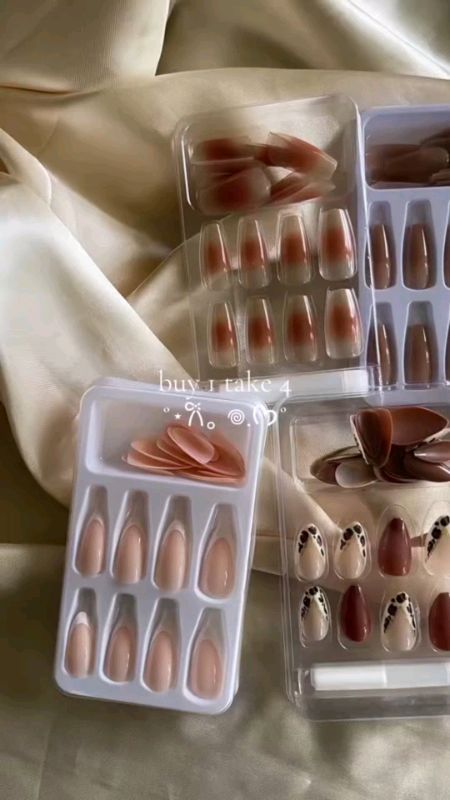 New 24Pcs Easy Use Cartoon Press-on Artificial False Tipsy Stick-on Nails Tips Art #fakenails #nails