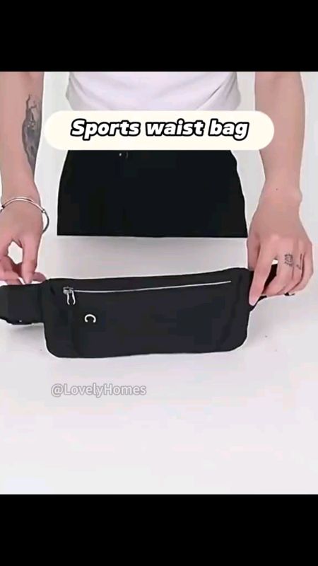 Double layer pocket zipper outdoor sport waist bag running waist bag, men's and women's crossbody bag, waist bag with adjustable#durable #soft #order