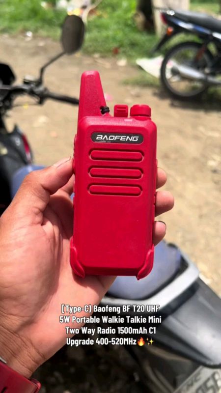 #Baofeng BF-T20D UHF #WalkieTalkie  Set of 2 Small Portable Two Way #Radios 1500mAh Type-C Charger#freecoinshopee