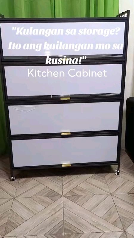 Kitchen Cabinet  Storage Shelves with Door Wheels #storagecabinet #kitchencabinet #kitchenorganizer