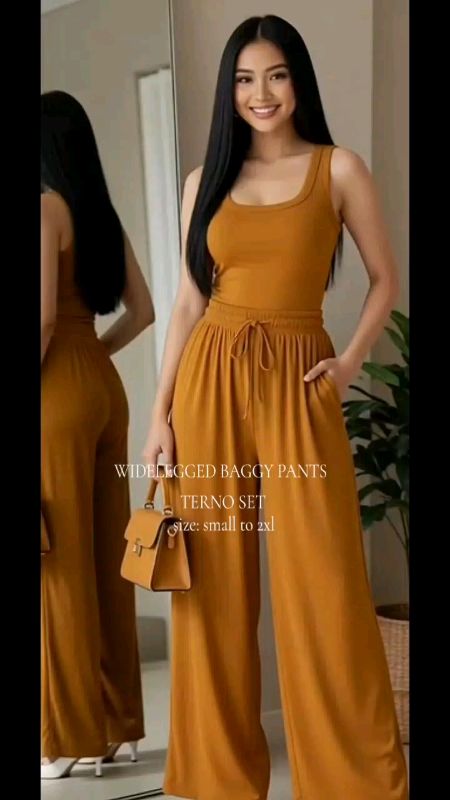 BHJN SIERRA KNITTED BASIC CROP TOP & LOUNGE BAGGY PANTS COORDS#MasMuraSashopee #ShopeePhPayDaySale #hugotSaShopee