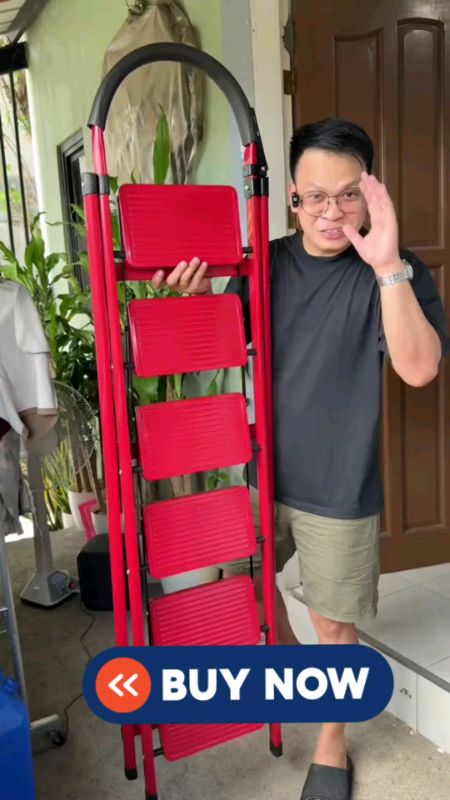 Ladder Foldable Aluminum Heavy Duty Thick Home  With Tool Rack Step Ladder#MasMuraSaShopee #ShopeePHPaydaySale #FreeCoinsInShopeeVideo