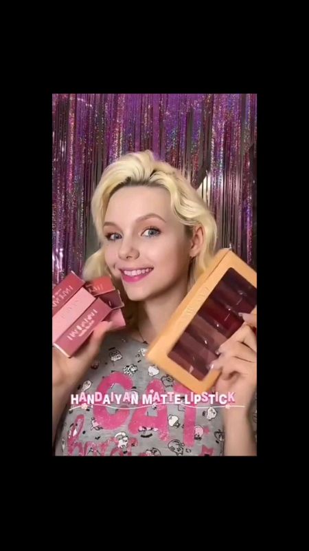 HANDAIYAN Matte Lipstick Waterproof Long Lasting Lip Stick Sexy Red Pink Velvet Nude Lipsticks#beautysecret #beautyproduct#BeautyTips