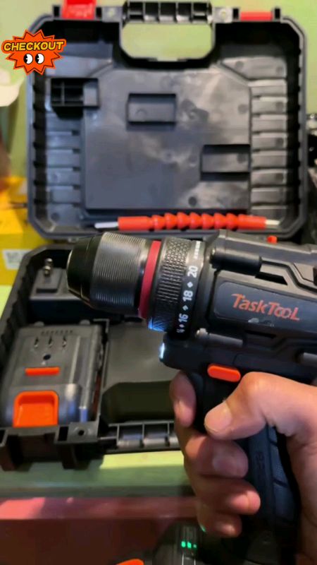 TASKTOOL Brushless Electric Screwdriver Tool Set Drill Cordless Impact Wrench 25levels #MasMuraSaShopee #FreeCoinsInShopeeVideo