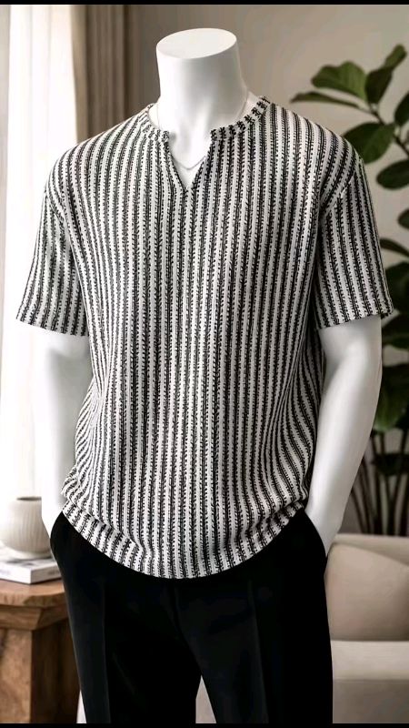 #Stripe#Shortsleve#Vneck#highquality