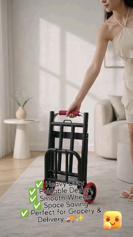 🛒 Foldable Heavy Duty Trolley — perfect sa grocery, tubig, at mabibigat na karga! Matibay, space-saving, at sulit na sulit. #ShopeeBudol #Trolley