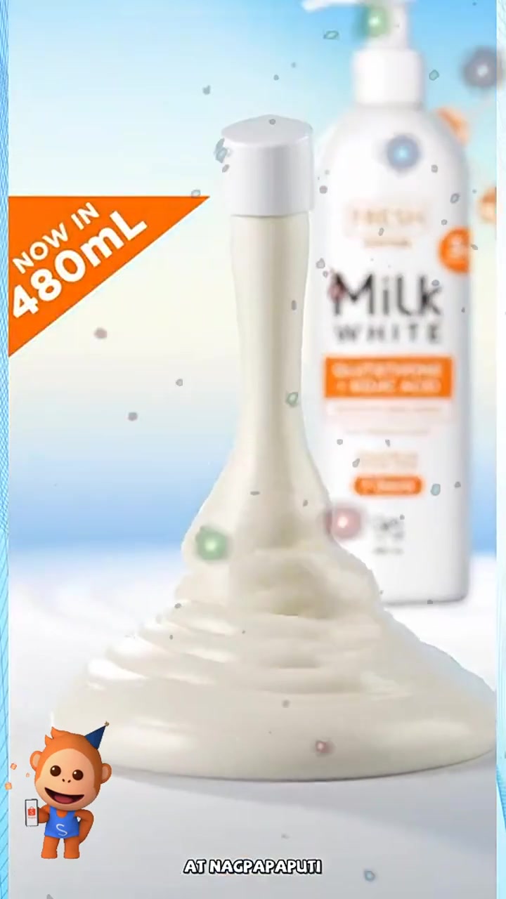 Fresh Skinlab Milk White Glutatione + Kojic Whitening Body Lotion 480ml #viral